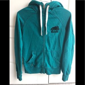 Roots Original Full Zip Hoodie in Teal